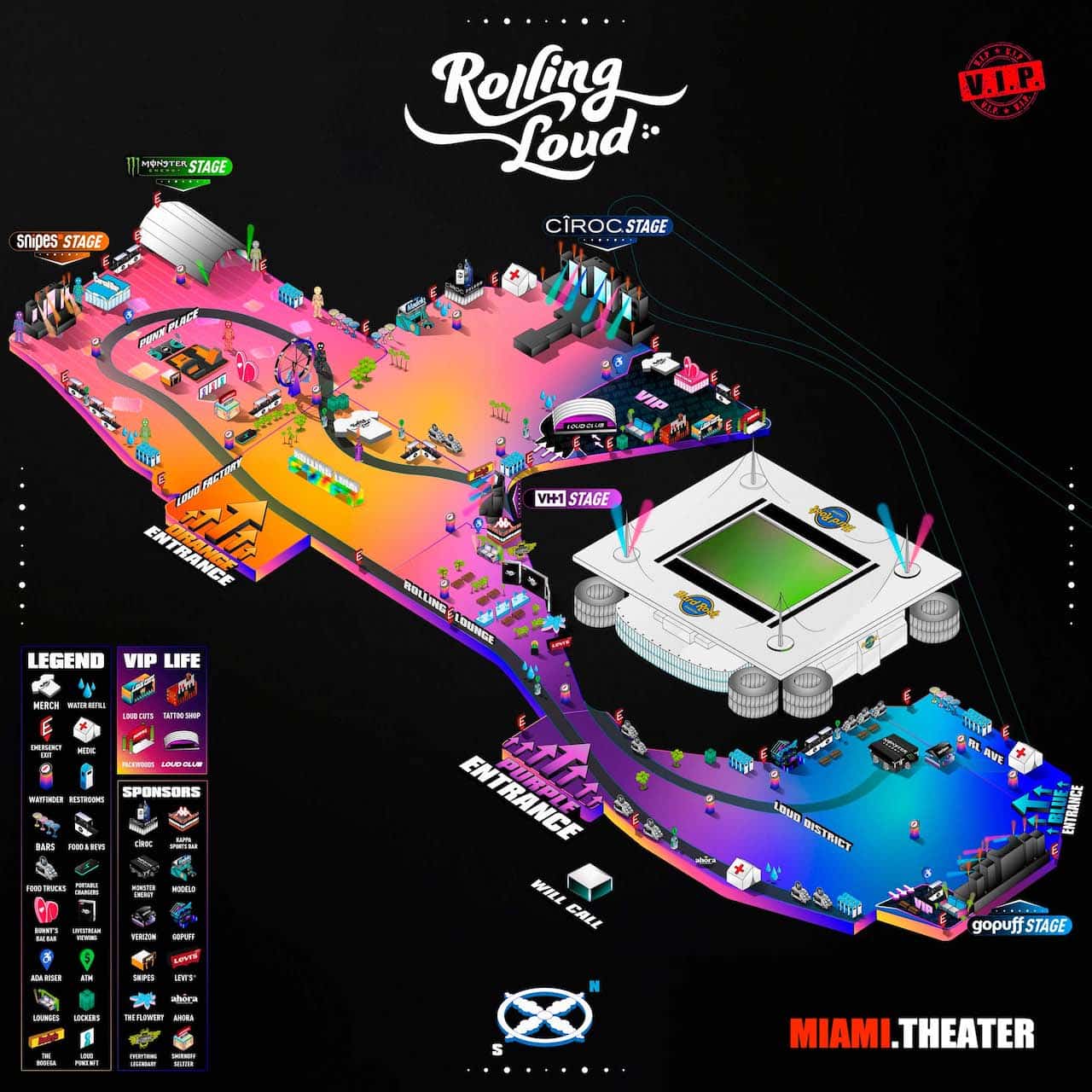 Rolling Loud Miami Site Map